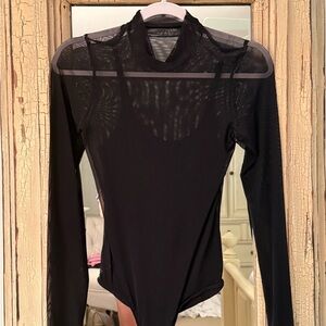 Hollister Black Fitted Long Sleeve Bodysuit